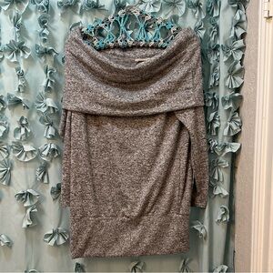 Gray comfy off shoulder mini